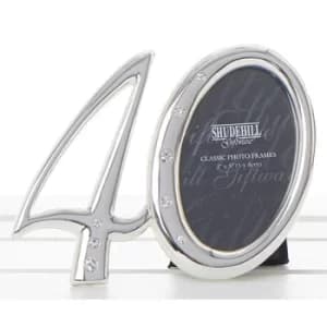 Silver Diamante Frame Birthday 40th