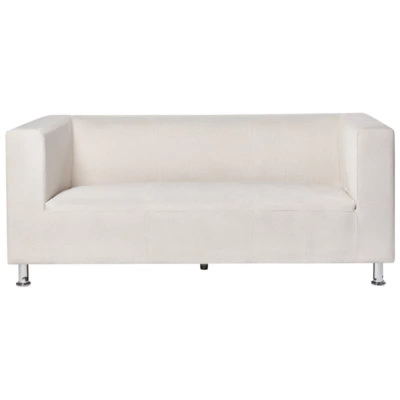 Beliani Sofa 3 Seater Floro Chenille Off-White