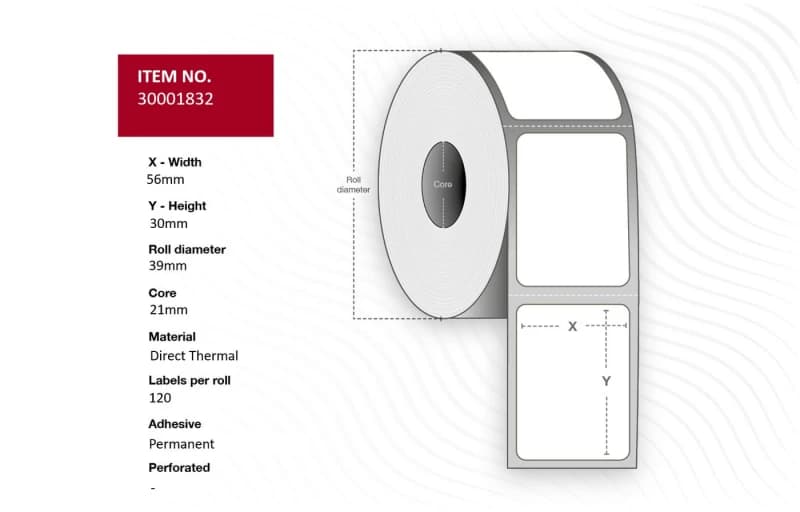 Capture 30001832 printer label White