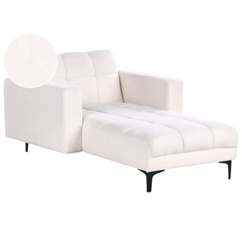 Beliani Chaise Longue Alnes Boucle White