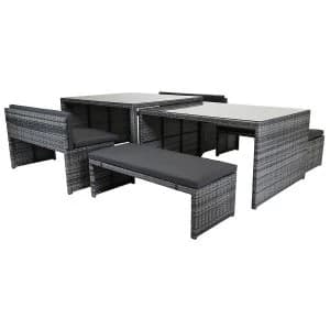 Charles Bentley Rectangular Napoli Rattan Dining Set with Benches