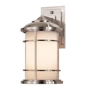 1 Light Outdoor Medium Wall Lantern Light Brushed Steel IP44, E27