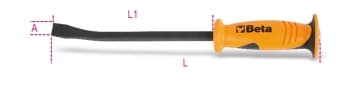 Beta Tools 965 Pry Bar - Flat Curved End - With Handle 300mm 009650013