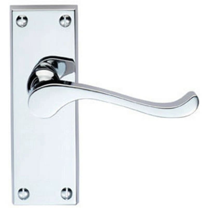 Loops PAIR Victorian Scroll Handle on Latch Backplate 120 x 41mm Polished Chrome Multi