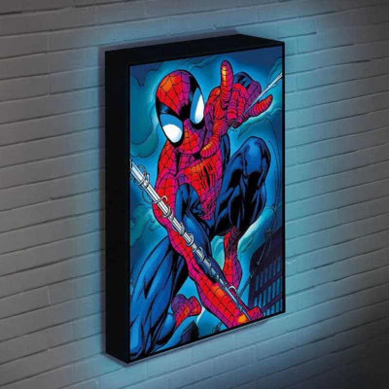 Menkind Menkind Marvel Spider-Man Light Up Canvas - 40x30cm