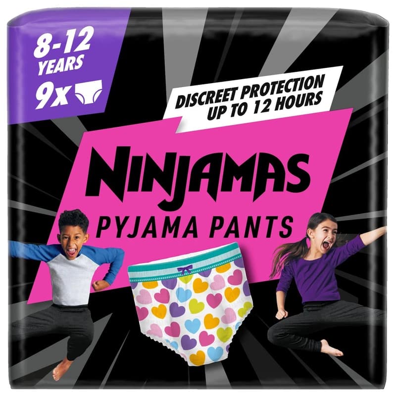 Pampers Ninjamas Pyjama Pants Unisex Hearts, 4 - 7 Years, 10 Pyjama Pants 112711683