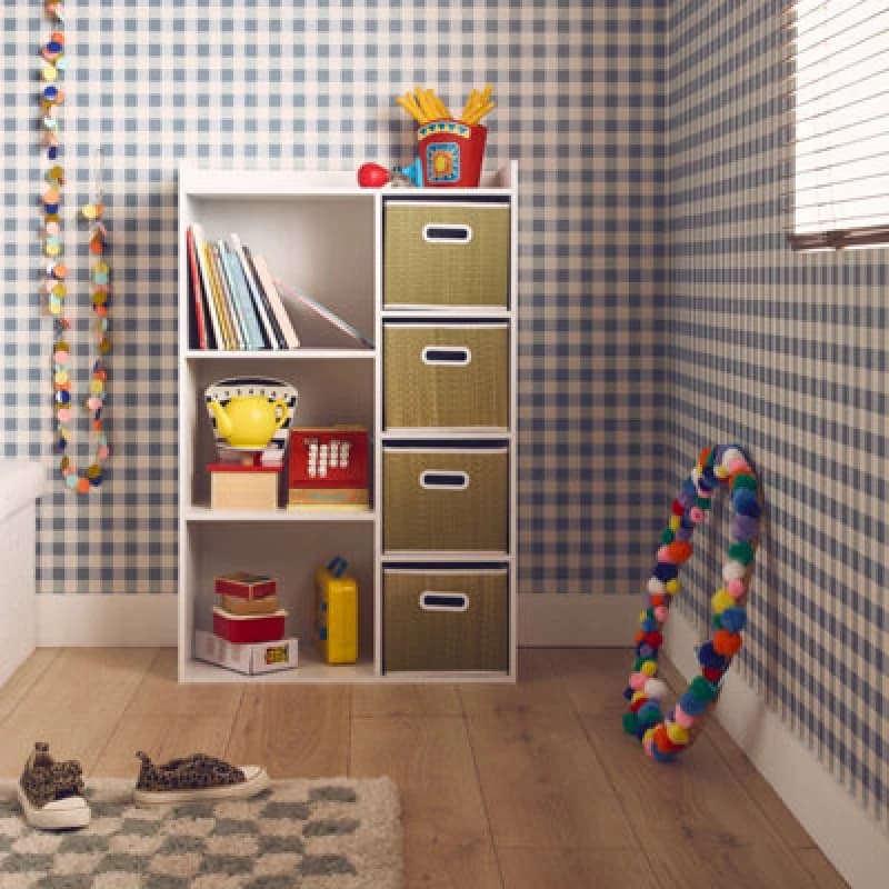 sweeek Storage Unit With 4 Plant Fibre Baskets Light Brown