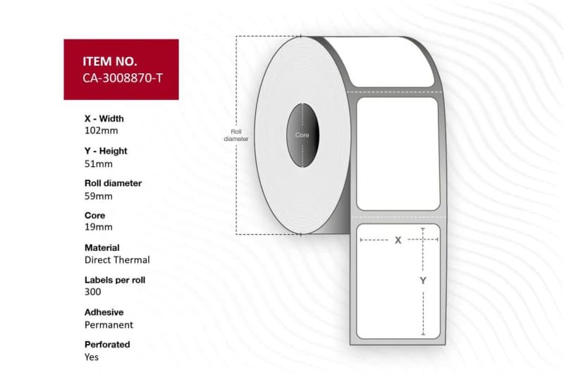 Capture CA-3008870-T printer label