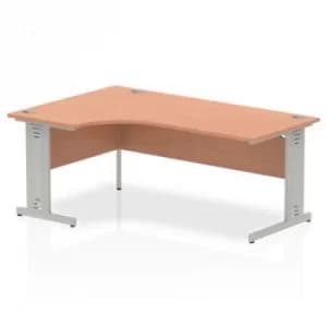 Impulse Cable Managed 1800 Left Hand Crescent Desk Beech