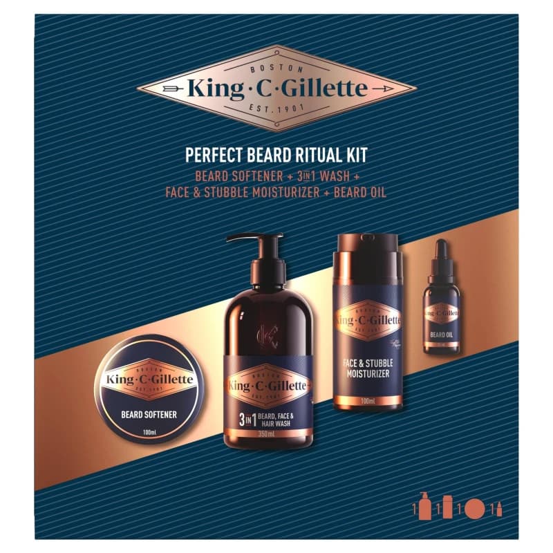 Gillette King C. Gillette Mens Beard Ritual Kit Gift Set Brown male N/A