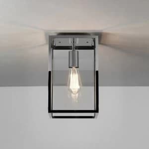 1 Light Outdoor Flush Ceiling Light Polished Nickel, E27