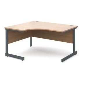Dams Contract Left-Hand Ergonomic Desk - Beech
