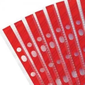 Rexel Quality Foolscap Pockets with Red Spine; Extra Capacity; Left