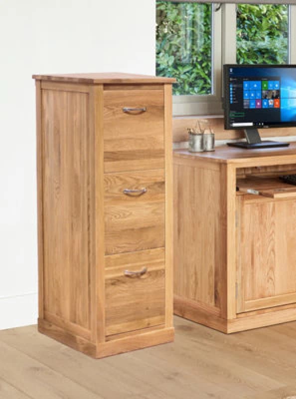 Baumhaus Mobel Oak 3 Drawer Filing Cabinet