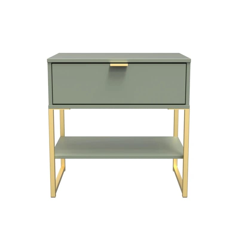 Madrid 1 Drawer Lamp Table In Reed Green (Ready Assembled)