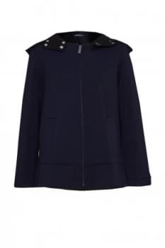 French Connection Blakelock Jersey Hooded Jacket Blue