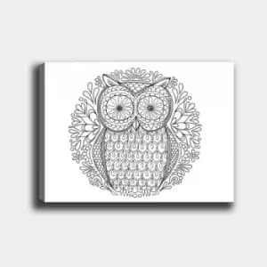MANDALA03 White Black Decorative Canvas Painting