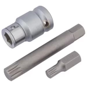 Draper 1/2" Sq. Dr. Spline Bit Set (3 Piece)