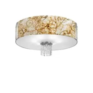 Emozione Glass Cylindrical Ceiling Light 6 Light Chrome