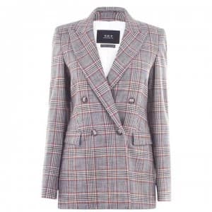 SET Check Blazer - Blue Brown 0568
