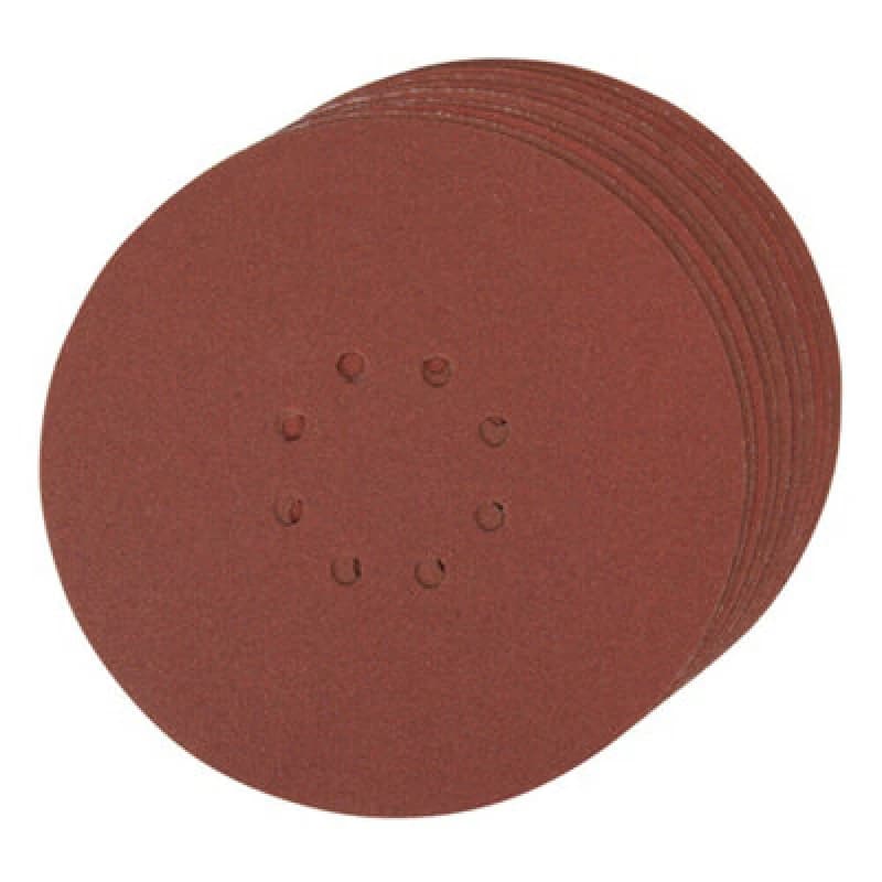 Loops 10 PACK 225mm 120 Grit Sanding Sheet Discs Hole Punch Aluminium Oxide Hook Loop Multi