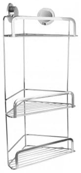 Croydex Stick 'N' Lock Three Tier Corner Basket