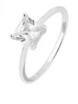 Accessorize Princess Cut Cz Solitaire Ring