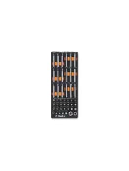 Beta Tools M86 46pc 10mm Hex Dr Bit & Accessory Set in Soft Tray for Roller Cabs