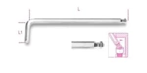 Beta Tools 96 BPC 2mm Ball Head Offset Hexagon Key Wrench Chro-plated 000960341
