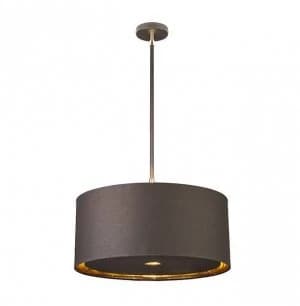 1 Light Round Ceiling Pendant Brown, Brass, E27