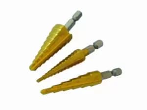 Silverline 151206 Titanium-Coated HSS Step Drill Set 3pce