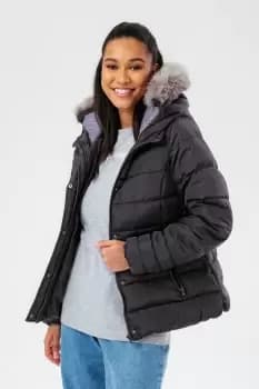 Scribble Label Fitted Puffer Jacket