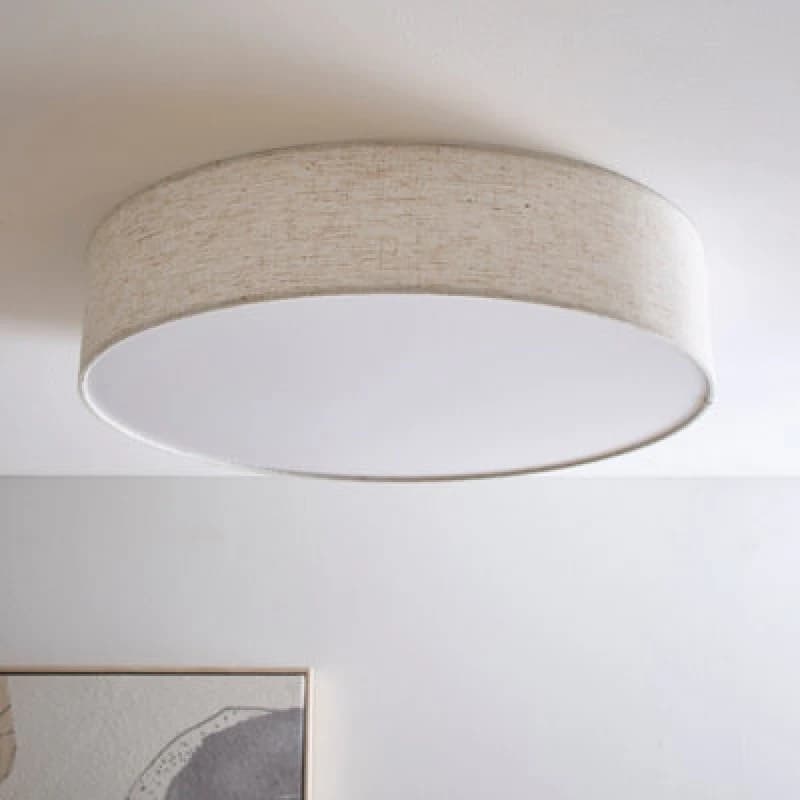 K Living Capri 45Cm 3 Light Linen Drum Shade With Diffuser