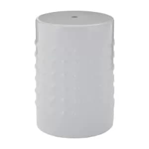 Round Ceramic Table/Stool with Light Grey Finish