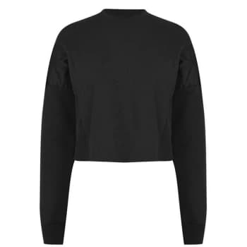 Golddigga Crop Crew Sweatshirt Ladies - Black
