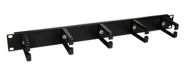 1U 19" Cable Management Bar - Black, 5 Ring