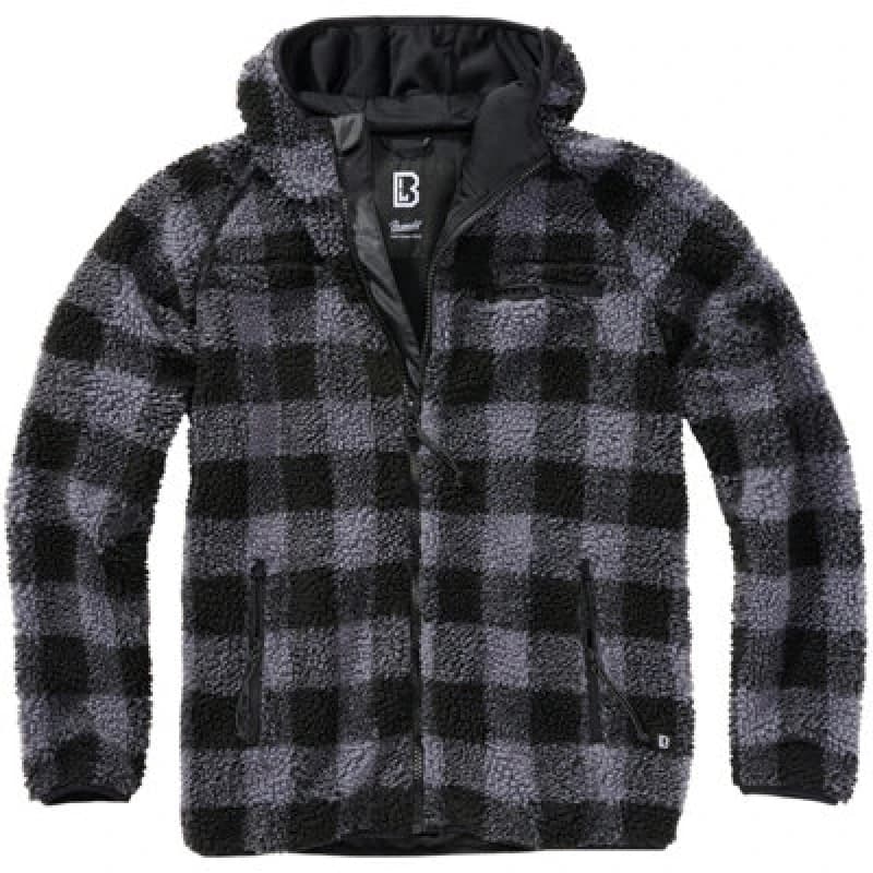 Brandit Teddyfleece Worker Jacket Black/grey Size Xxxx Large