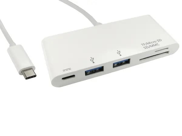 CCL Choice Leaded USB Type C to 2 Port USB Hub & Card Reader with PD