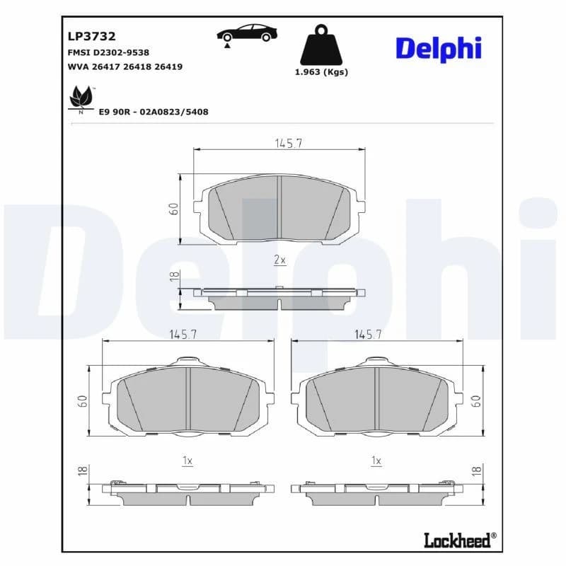 DELPHI Brake pad set DELPHI LP3732