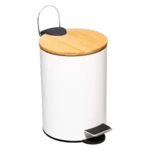 Modern 3 Litre Waste Bin White
