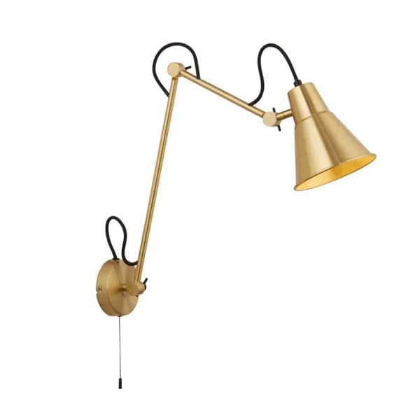 Searchlight Swing Reading Light - Satin Brass