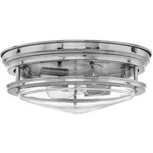Plafonnier Hadrian Chrome avec verre clair 30,5 Cm