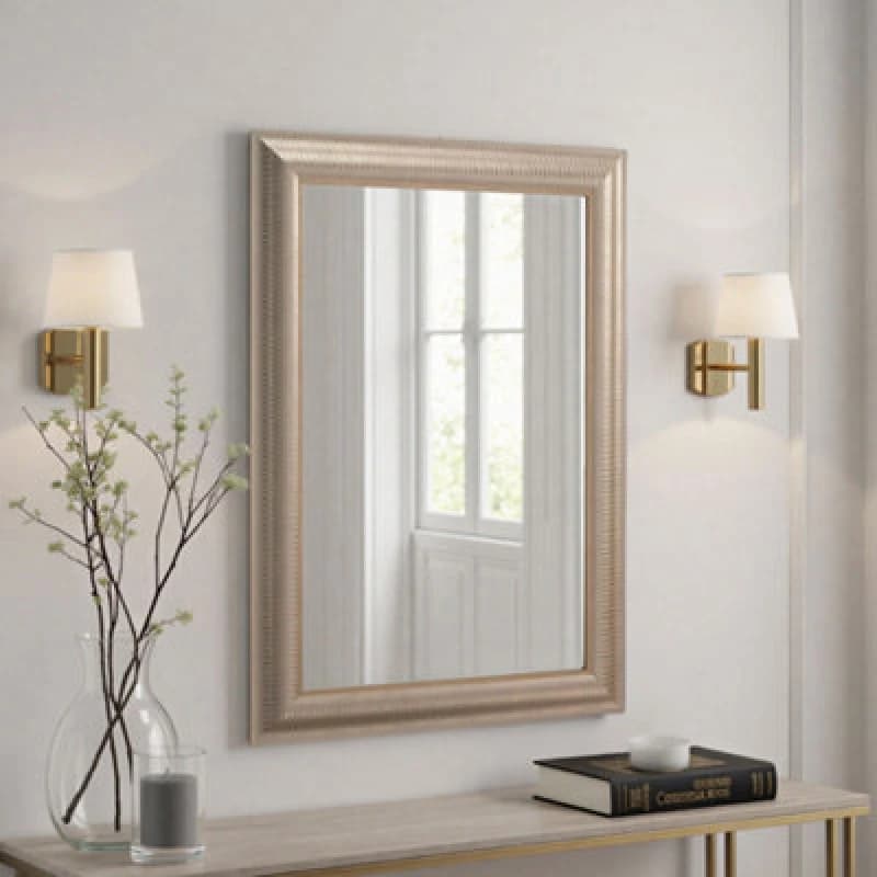 Yearn Textured Champagne Framed Wall Mirror 130.5X77Cm