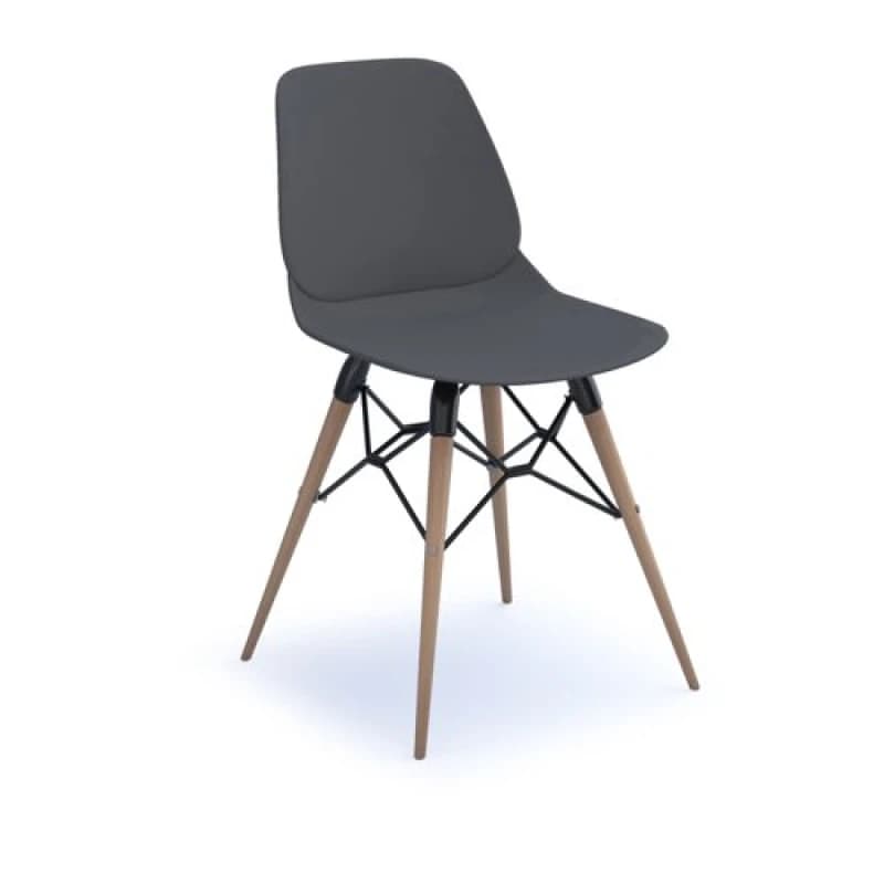 Strut Multi - Purpose Chair with Oak Frame and Black Detailing - Grey