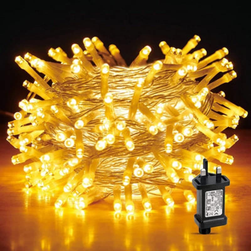Shatchi 400 Warm White Leds Multifunction Timer Clear Cable Outdoor String Fairy Lights 40M