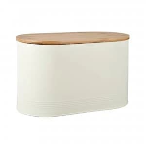 Bread Bin With Bamboo Lid Cream