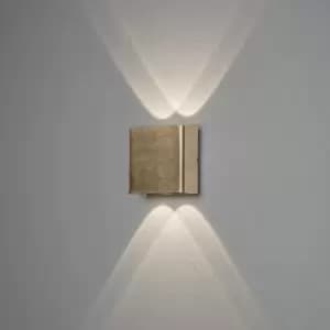 Chieri Outdoor Modern Up Down Wall 2x 2 LED Brass, IP54