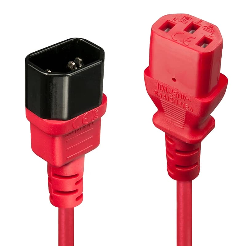 Lindy 2m IEC Extension Cable. Red
