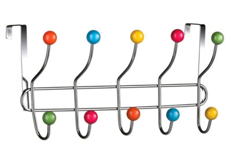 Interiors by Premier Over Door Multi Colour Plastic Balls 10 Hook Hanger Multi