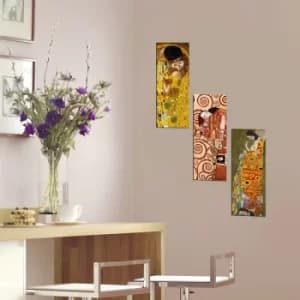 XTP134 Multicolor Decorative Framed MDF Painting (3 Pieces)